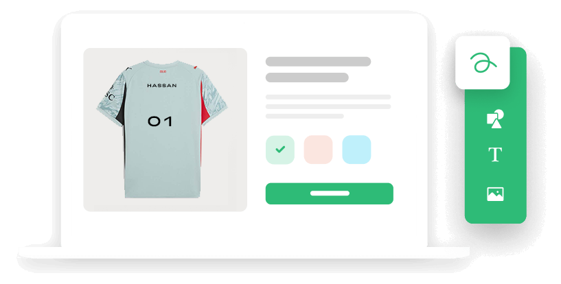 Click the "customize your own jersey" button below