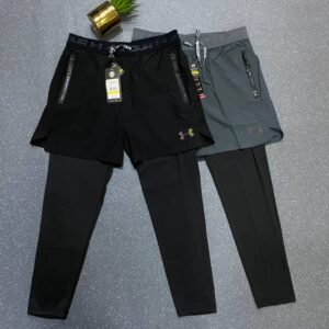 Pair of Men's 2-in-1 Gym Shorts With Inner Tights